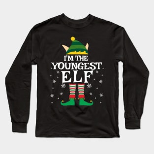 I'm The Youngest Elf Matching Family Christmas Pajama shirt Long Sleeve T-Shirt